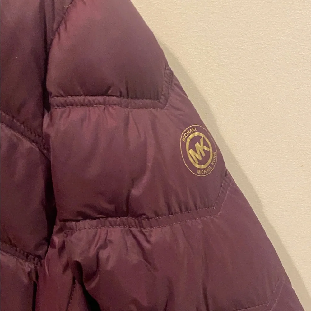 NEW Michael Kors Quilted Hooded Puffer Jacket - EGGPLANT - Picture 4 of 6